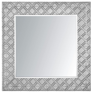 Beliani Hängande Väggspegel Silver 80 x 80 cm Orientalisk Ram Diamant Dekor