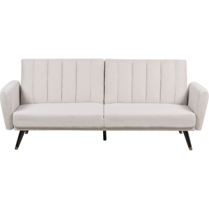 Beliani Bäddsoffa Beige Tyg Klädd Sovsoffa Konvertibel Elegant Glam Modern Vardagsrum Sovrum