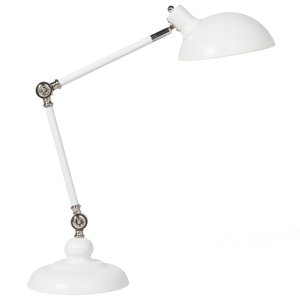 Beliani Bordslampa Vit Metall Justerbar Modern Lampskärm