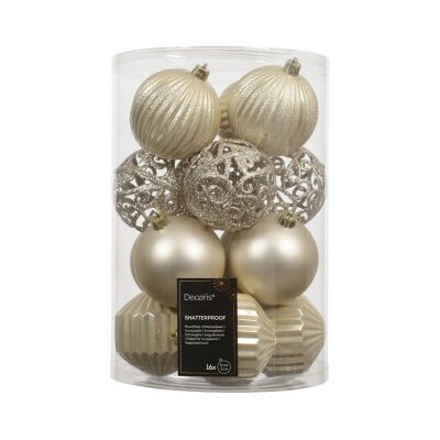 Decoris Oförstörbar Granprydnadsset, 8 Cm, Pärl, 16 St Decoris Oförstörbar Granprydnadsset, 8 Cm, Pärl, 16 St