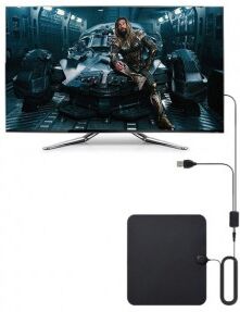 Platt HD TV-antenn med förstärkare - 4m Platt HD TV-antenn med förstärkare - 4m