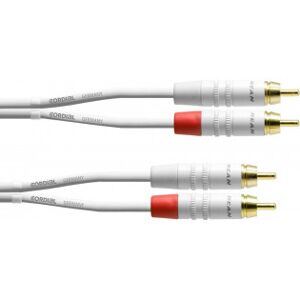 Cordial 2 X Rca Hane - 2 X Rca Hane -Kabel, 3 M, Vit