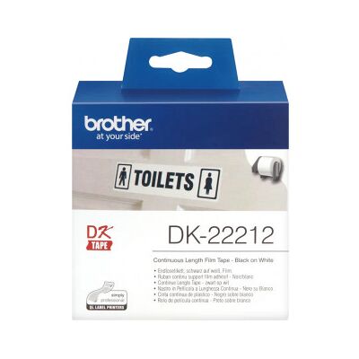 Brother Dk-22212 Rullabel, Film, 62 Mm, Svart/vit Brother Dk-22212 Rullabel, Film, 62 Mm, Svart/vit