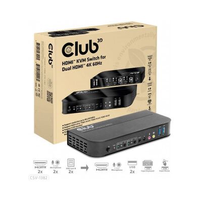 Club 3D Hdmi Kvm Switch För Dubbel Hdmi -Switch Club 3D Hdmi Kvm Switch För Dubbel Hdmi -Switch