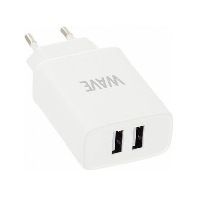 Wave 17 W USB-laddare - Dual USB-A, Kompakt & Smart Wave 17 W USB-laddare - Dual USB-A, Kompakt & Smart