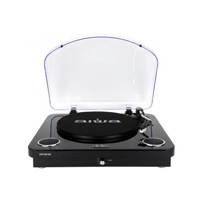 Aiwa Lps-25bk Vinylspelare Med Inbyggda Högtalare, Svart Aiwa Lps-25bk Vinylspelare Med Inbyggda Högtalare, Svart