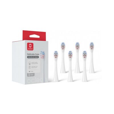 Oclean Delicate Care Kids Borsthuvuden, 6 St, Vit Oclean Delicate Care Kids Borsthuvuden, 6 St, Vit