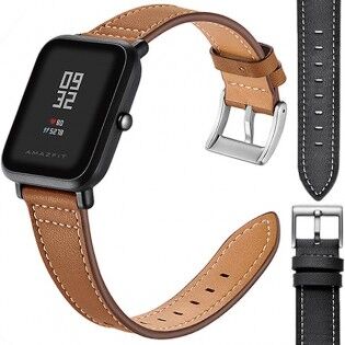Xiaomi smartwatches Xiaomi Amazfit Bip Armband i läder 20mm - Svart Xiaomi smartwatches Xiaomi Amazfit Bip Armband i läder 20mm - Svart