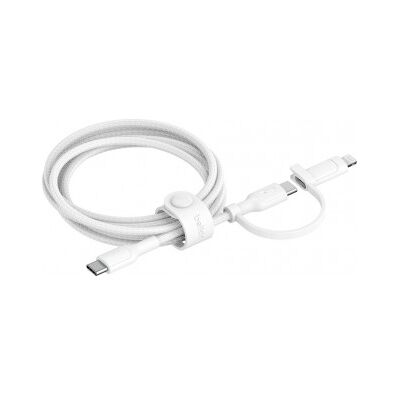 Belkin 2-I-1 Usb-C + Lightning-Kabel, Vit Belkin 2-I-1 Usb-C + Lightning-Kabel, Vit