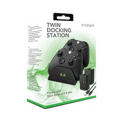 Kyzar Twin Dock Station Laddningsdocka Och Batterier, Xbox Kyzar Twin Dock Station Laddningsdocka Och Batterier, Xbox