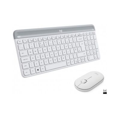 Logitech Mk470 Slim -Tangentbord Och Mus, Vit Logitech Mk470 Slim -Tangentbord Och Mus, Vit
