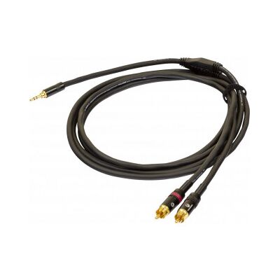 Proel 3,5 Mm Stereo Hane - 2 X Rca Hane, 1,5 M, Svart Proel 3,5 Mm Stereo Hane - 2 X Rca Hane, 1,5 M, Svart