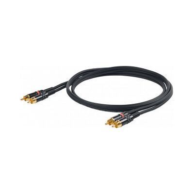 Proel 2 X Rca Hane - 2 X Rca Hane, 3m, Svart Proel 2 X Rca Hane - 2 X Rca Hane, 3m, Svart