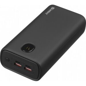 Sandberg -Extrabatteri, Usb-C Pd 20w, 30 000 Mah, Svart