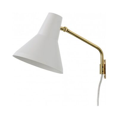 Innolux Carin -Vägglampa, E27, Vit/mässing Innolux Carin -Vägglampa, E27, Vit/mässing