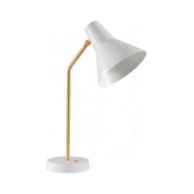 Innolux Carin -Bordlampa, E27, Vit/mässing Innolux Carin -Bordlampa, E27, Vit/mässing