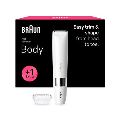 Braun Mini Kroppstrimmer, Bs1000, Vit Braun Mini Kroppstrimmer, Bs1000, Vit
