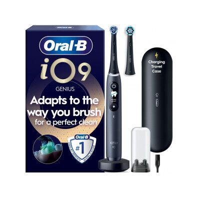 Oral-B Io9 Eltandborste, Svart + Laddningsbart Resefodral Oral-B Io9 Eltandborste, Svart + Laddningsbart Resefodral