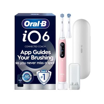 Oral-B Io6 Eltandborste, Rosa + Resefodral Oral-B Io6 Eltandborste, Rosa + Resefodral