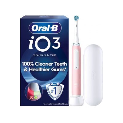 Oral-B Io3 Eltandborste, Rosa + Resefodral Oral-B Io3 Eltandborste, Rosa + Resefodral