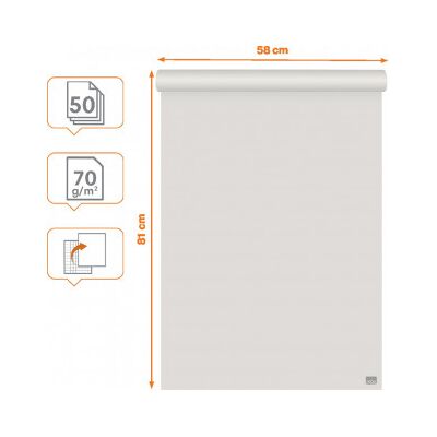 Nobo Återvunnet Blädderblockspapper 58 X 81 Cm, Blank/ruv, 2 X 50 Ark, Nobo Återvunnet Blädderblockspapper 58 X 81 Cm, Blank/ruv, 2 X 50 Ark,