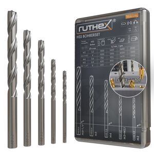 Ruthex Drill Set for thread inserts – M2, M2.5, M3, M4, M5, M6 & 1/4