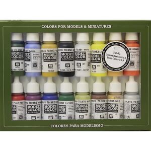 Acrylicos Vallejo Vallejo Acrylic Model Color Set U.S.A Basic (16)