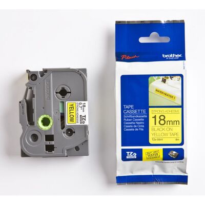Brother Tape TZEFX641 18mm svart på gul Brother Tape TZEFX641 18mm svart på gul