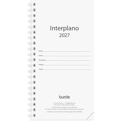 BURDE Kalender Interplano refill 2027 BURDE Kalender Interplano refill 2027