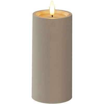 KONSTSMIDE Blockljus LED timer beige 15cm KONSTSMIDE Blockljus LED timer beige 15cm