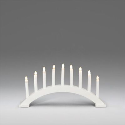 KONSTSMIDE Elljusstake 9 ljus 49x26cm trä vit KONSTSMIDE Elljusstake 9 ljus 49x26cm trä vit