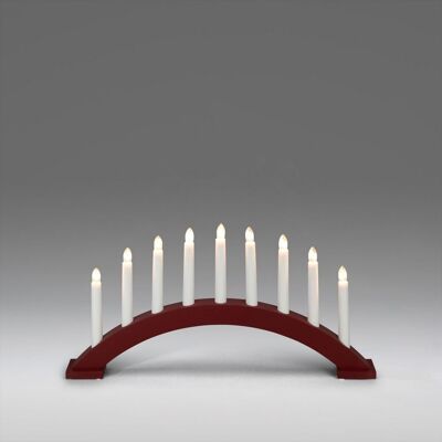 KONSTSMIDE Elljusstake 9 ljus 49x26cm trä röd KONSTSMIDE Elljusstake 9 ljus 49x26cm trä röd