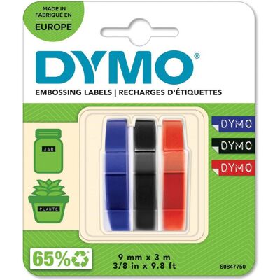 Dymo Präglingsband 9mmx3m röd-blå-svart 3/fp Dymo Präglingsband 9mmx3m röd-blå-svart 3/fp