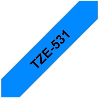 Brother Tape TZE531 12mm svart på blå Brother Tape TZE531 12mm svart på blå