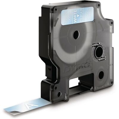 Dymo Tape D1 12mm vit på klar Dymo Tape D1 12mm vit på klar