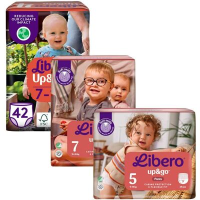 Libero Up&Go Blöjor - Blöjor för bebisar 7-10kg Libero Up&Go Blöjor - Blöjor för bebisar 7-10kg