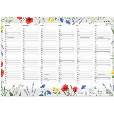BURDE Väggblad Blomster 2027 BURDE Väggblad Blomster 2027