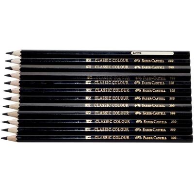 FABER-CASTELL Färgpenna, Classic, sexkantig pennkropp, svart 12/fp FABER-CASTELL Färgpenna, Classic, sexkantig pennkropp, svart 12/fp