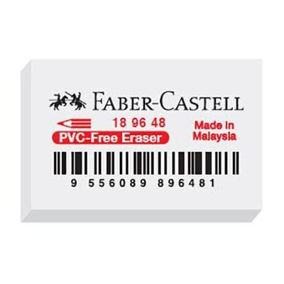 FABER-CASTELL Radergummi PVC-fritt, vitt 48/fp FABER-CASTELL Radergummi PVC-fritt, vitt 48/fp