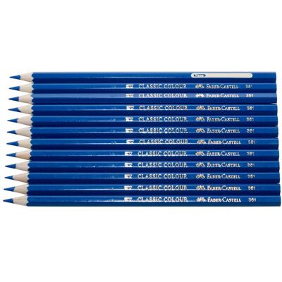 FABER-CASTELL Färgpenna, Classic, sexkantig pennkropp, blå 12/fp FABER-CASTELL Färgpenna, Classic, sexkantig pennkropp, blå 12/fp
