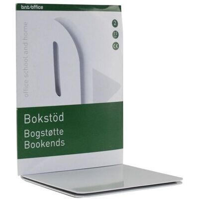 NO BRAND Bokstöd metall 15cm, Vit 2/fp NO BRAND Bokstöd metall 15cm, Vit 2/fp