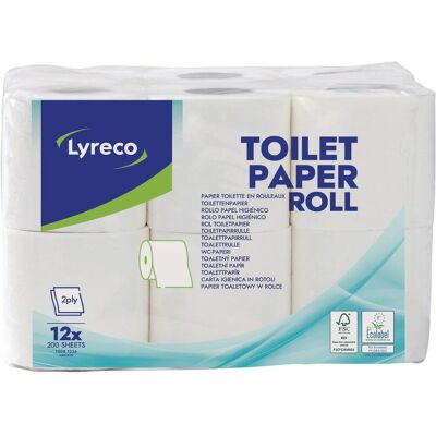 LYRECO Toalettpapper 2-lagers vit 12/fp LYRECO Toalettpapper 2-lagers vit 12/fp
