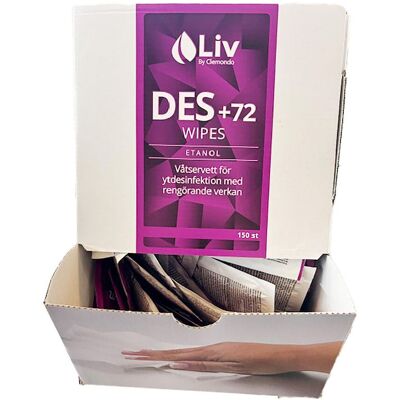 LIV Ytdesinfektionsduk Des+72 singelpack 150/fp LIV Ytdesinfektionsduk Des+72 singelpack 150/fp
