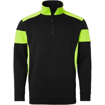 TOP SWEDE Sweatshirt halfzip 222 sv/fluor. gul 4XL TOP SWEDE Sweatshirt halfzip 222 sv/fluor. gul 4XL