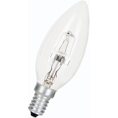 LEUCI Halogenlampa, kronljus, klar yta, E14, 18 W (motsvarande 25 W), klass D, varmt vitt ljus, 2 900 K LEUCI Halogenlampa, kronljus, klar yta, E14, 18 W (motsvarande 25 W), klass D, varmt vitt ljus, 2 900 K