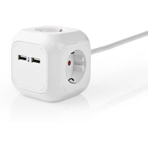 NEDIS Grenuttag 4-väg + 2 USB