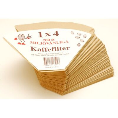 NO BRAND Kaffefilter 1x4 oblekt 200/fp NO BRAND Kaffefilter 1x4 oblekt 200/fp