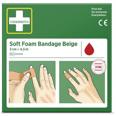 Cederroth Soft Foam Bandage Beige - Förband - 3cm x 4,5m Cederroth Soft Foam Bandage Beige - Förband - 3cm x 4,5m