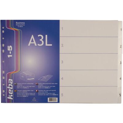 KEBA Plastregister Business LA3 PP 0,18mm 1-5 flikar KEBA Plastregister Business LA3 PP 0,18mm 1-5 flikar