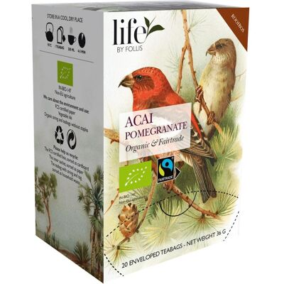 LIFE BY FOLLIS Te Acai granatäpple 20/fp LIFE BY FOLLIS Te Acai granatäpple 20/fp